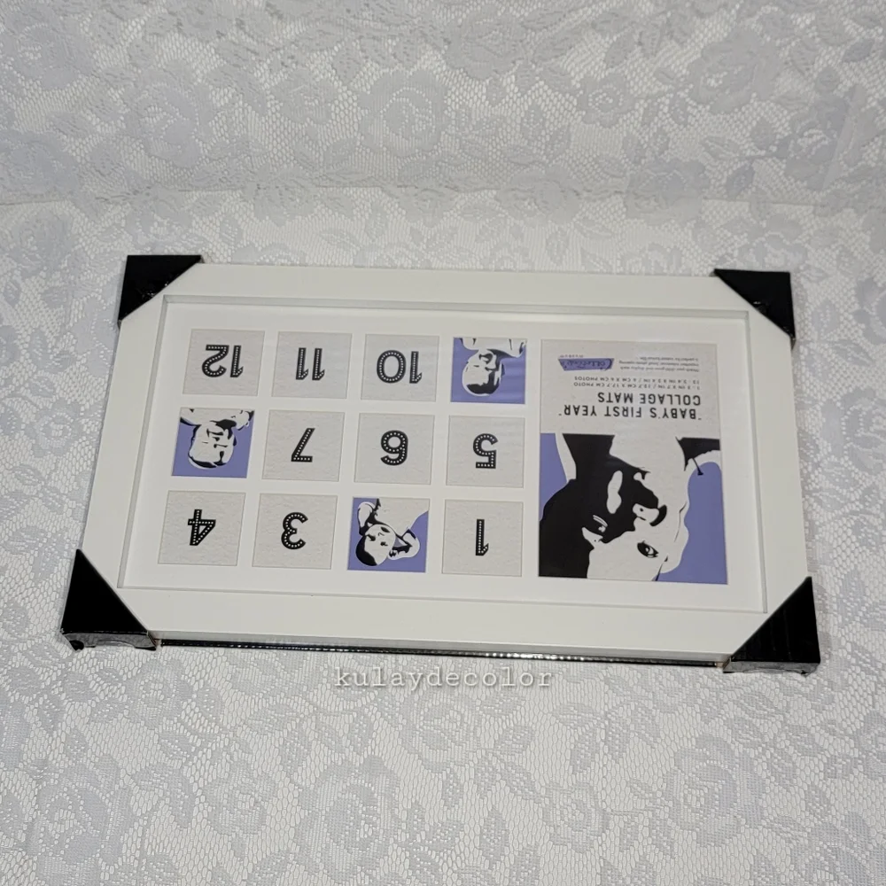 Baby’s First Year Collage Frame 12 Month Photo Display 17.25” x 10” – Brand New